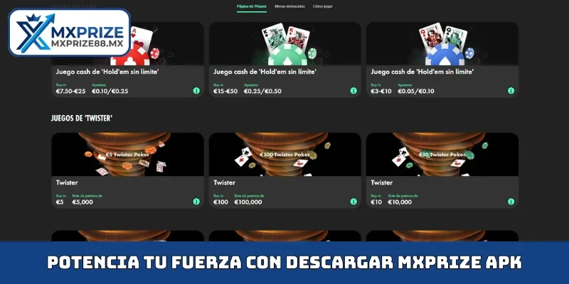 Potencia tu fuerza con descargar MXPRIZE apk